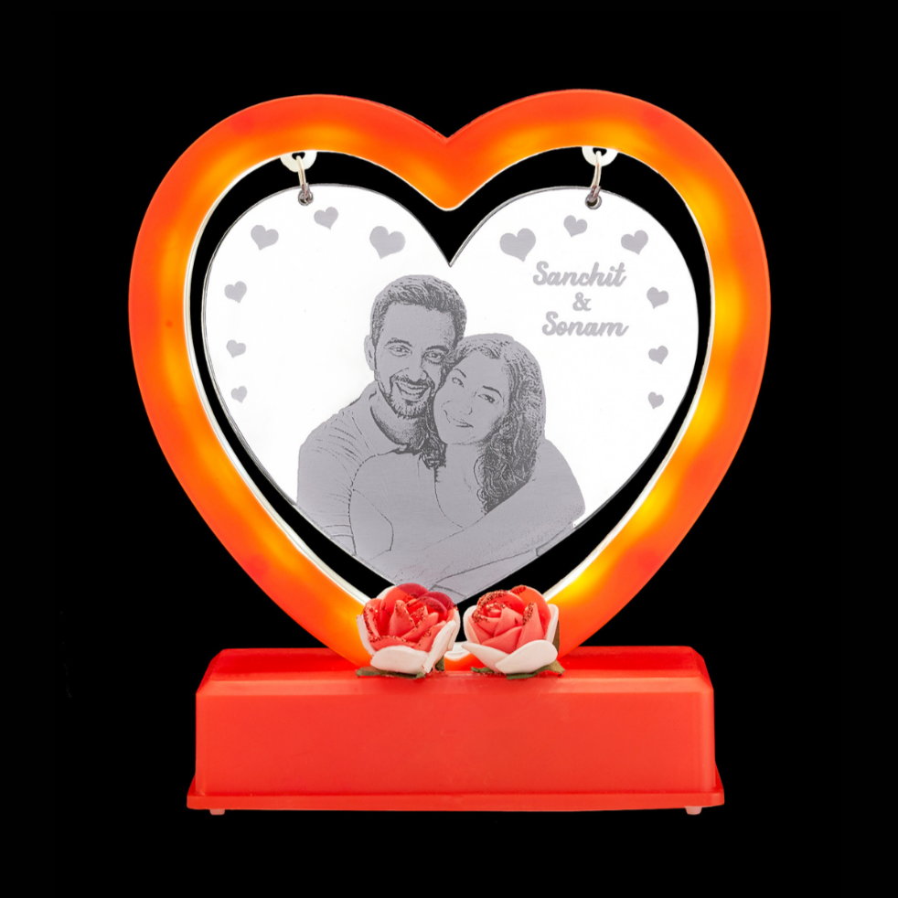 Heart Shape Plaque with LED lights