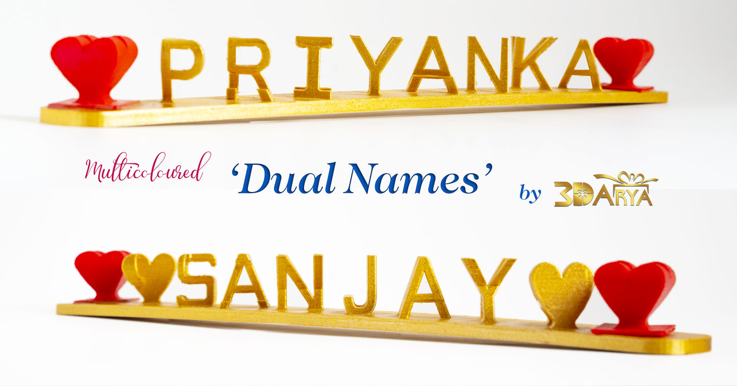 Dual Names with 2 Red Heart
