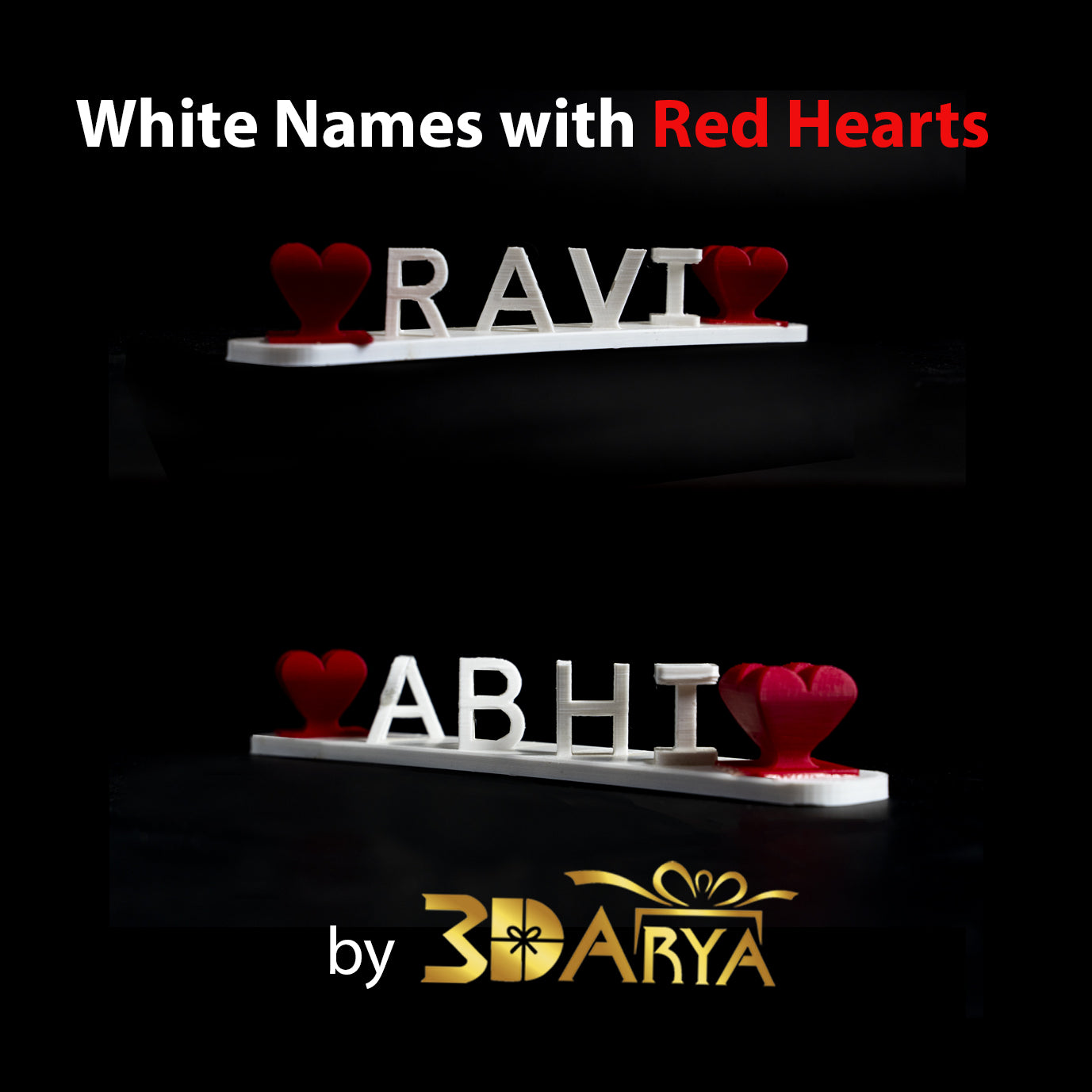 Dual Names with 2 Red Heart