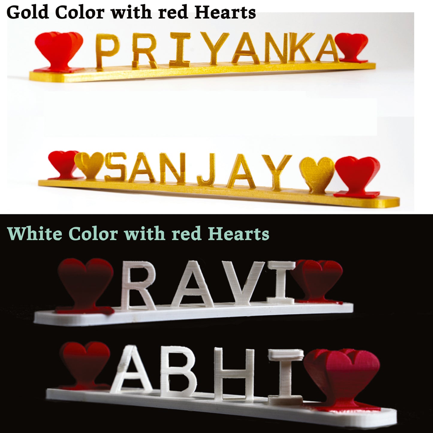 Dual Names with 2 Red Heart
