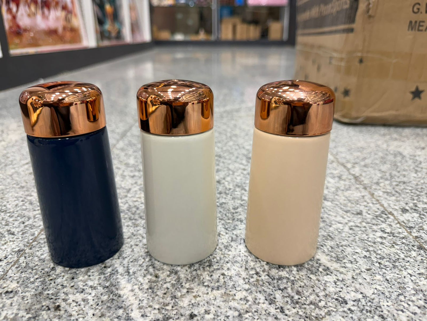 Personalized Mini Insulated Flask with Wood-Grain Lid