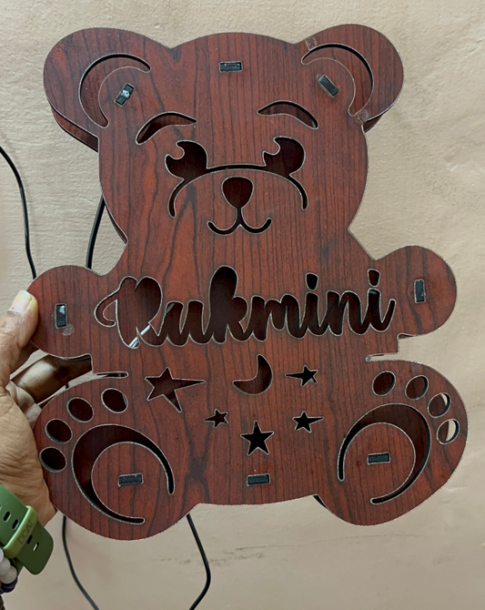 Customized Teddy bear Name LED lamp