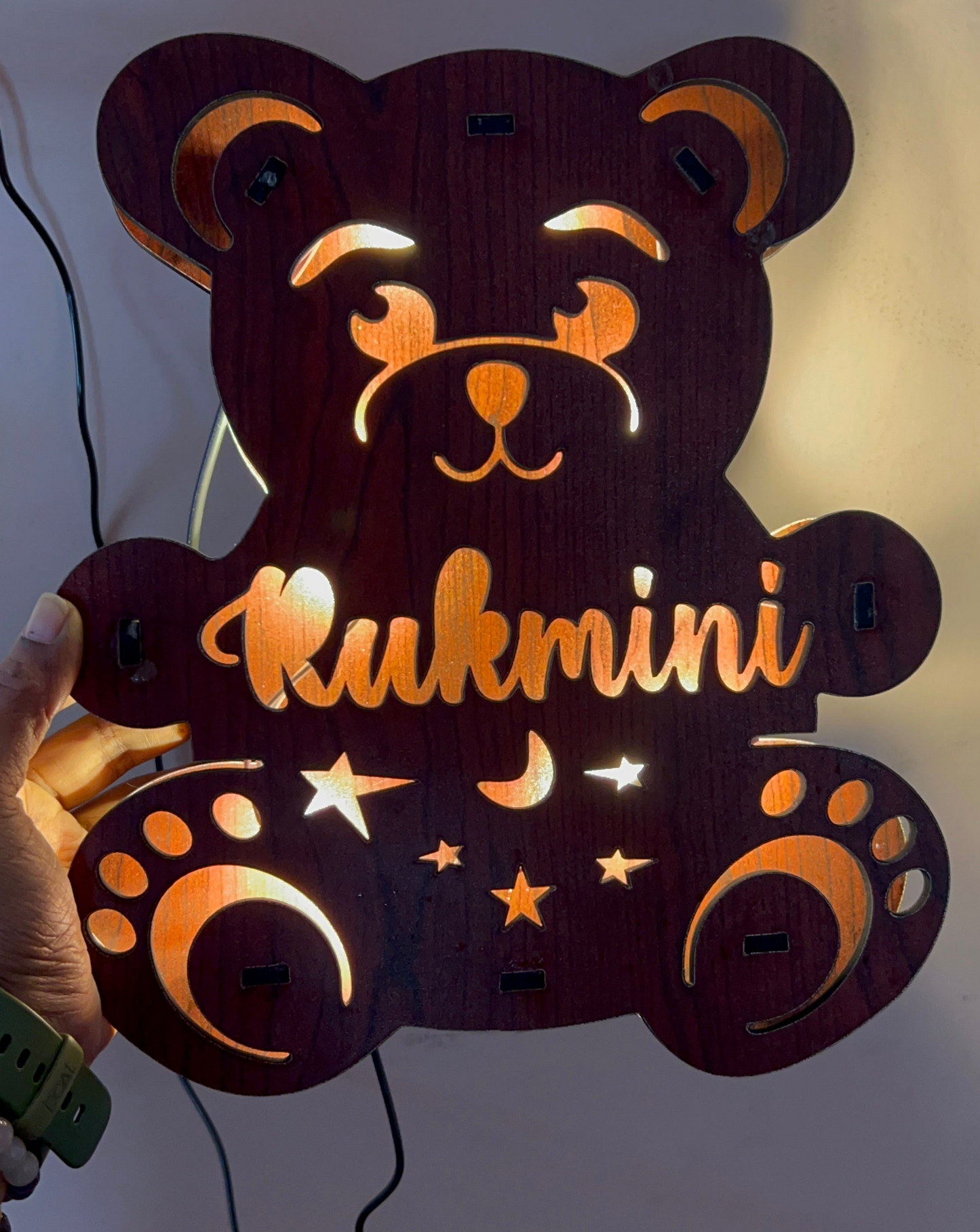 Customized Teddy bear Name LED lamp