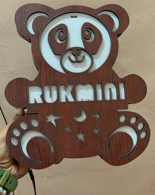 Customized teddy bear name LED lamp