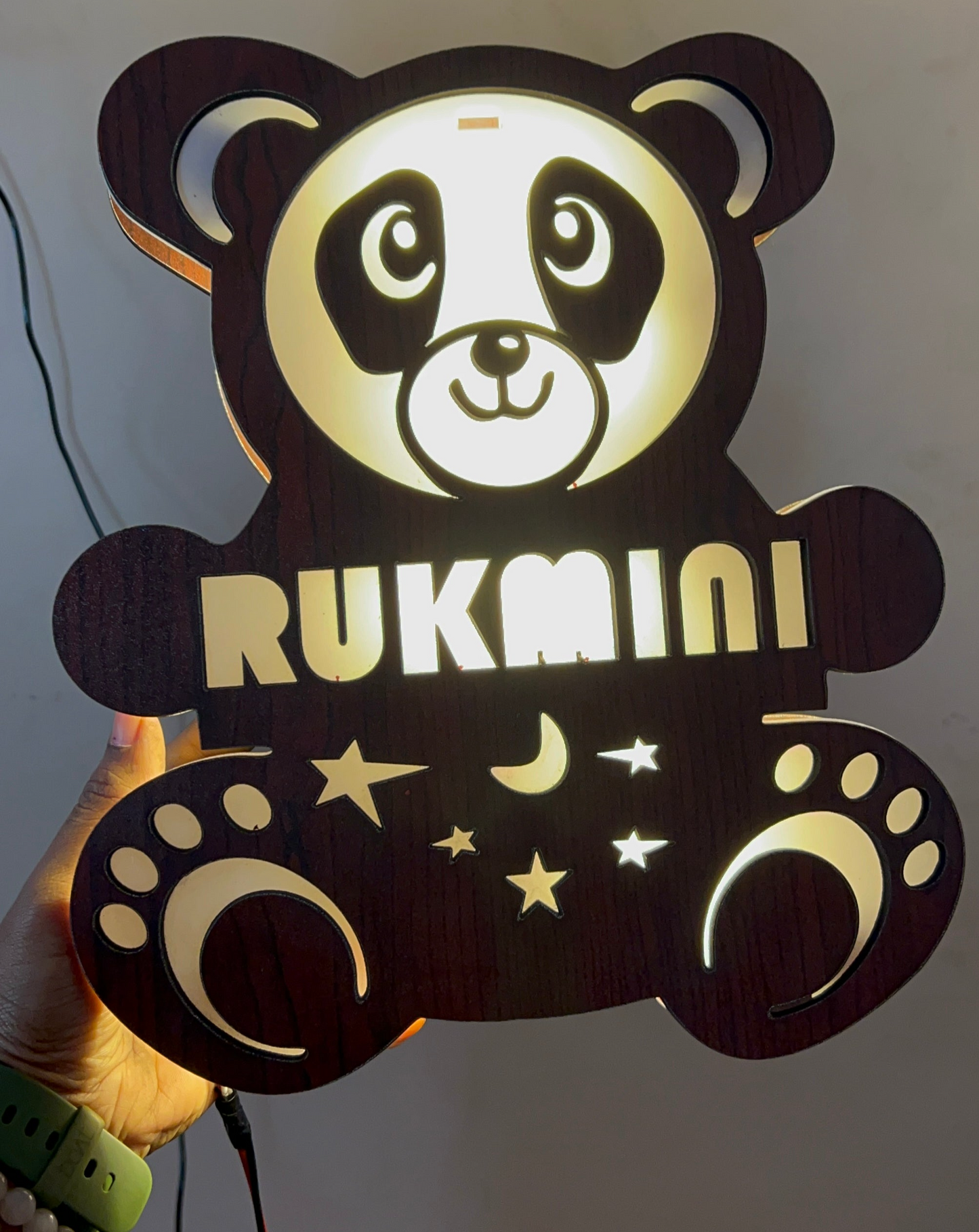 Customized teddy bear name LED lamp